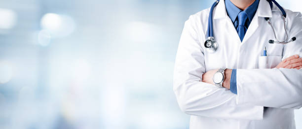 Doctor Man With Stethoscope In Hospital